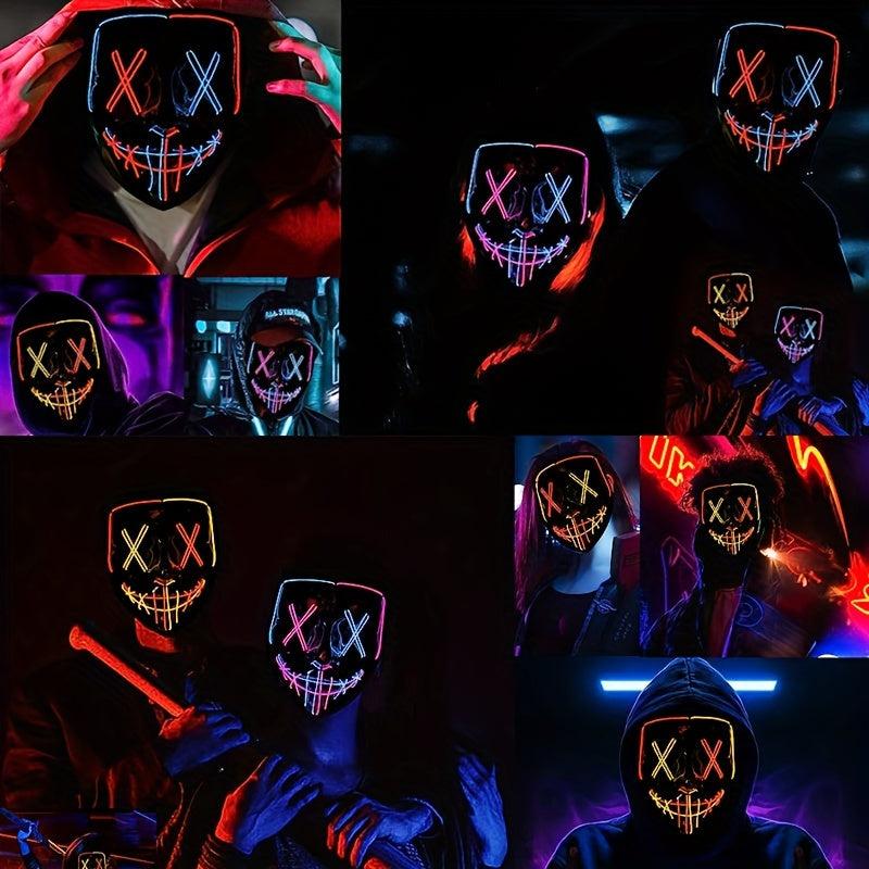 Men's Colorful LED Light Scary Masks for Halloween