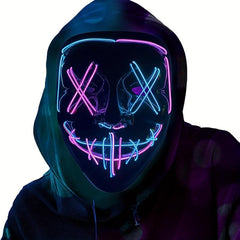 Men's Colorful LED Light Scary Masks for Halloween