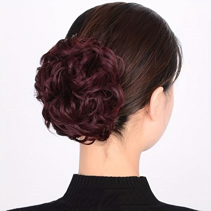 Clip on Bun Extension Wig for Daily Party Performance Cosplay