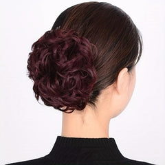 Clip on Bun Extension Wig for Daily Party Performance Cosplay