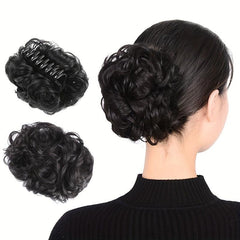 Clip on Bun Extension Wig for Daily Party Performance Cosplay