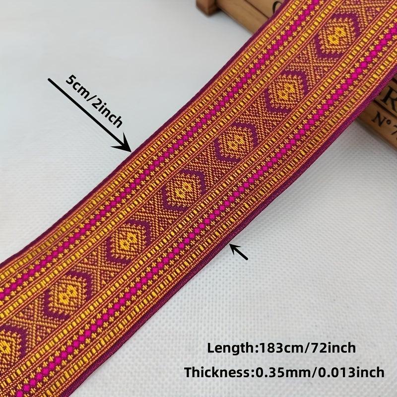 Vintage Jacquard Ribbon Embroidered Lace 2 Yards 2inch for Sewing Crafts