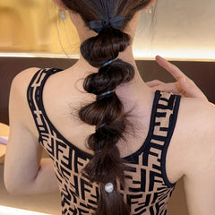Plastic Bow Hair Ties Telephone Wire Hairbands Elastic Spiral Hair Accessories