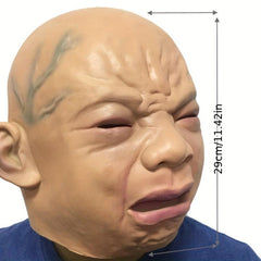 Men's Halloween Cry Baby Mask Latex Full Head Masquerade Mask