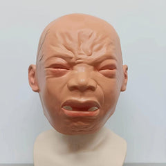 Men's Halloween Cry Baby Mask Latex Full Head Masquerade Mask