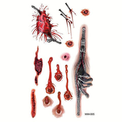 Halloween Horror Tattoo Stickers Waterproof Temporary Tattoo Arm Leg Body Art