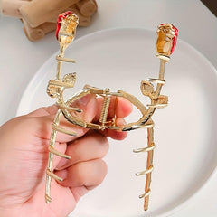 Metal Rose Flower Grab Clip Headwear Hair Accessories