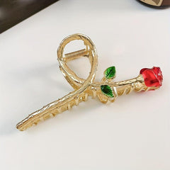 Metal Rose Flower Grab Clip Headwear Hair Accessories