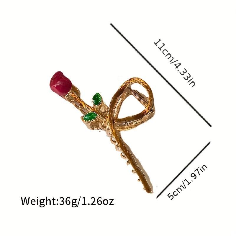 Metal Rose Flower Grab Clip Headwear Hair Accessories
