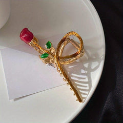 Metal Rose Flower Grab Clip Headwear Hair Accessories