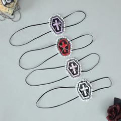 Lolita Style Eye Mask Cross & Coffin Lace Eye Mask Accessory