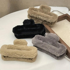 Plush Hair Claw Clips - Extra Large Square Hair Accessories