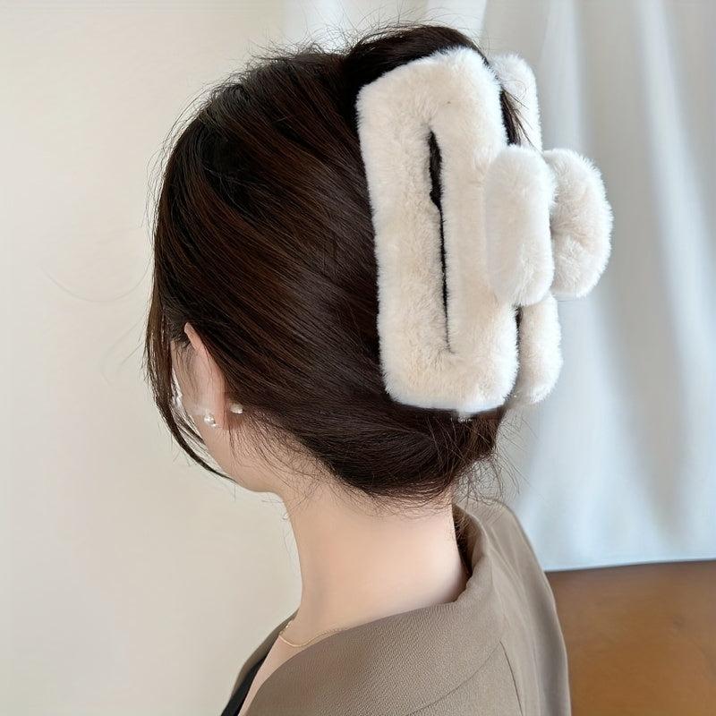 Plush Hair Claw Clips - Extra Large Square Hair Accessories