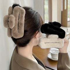 Plush Hair Claw Clips - Extra Large Square Hair Accessories