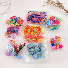 Hair Ties & Clips Gift Set Flowers Shaped Elastic Bands 780pcs