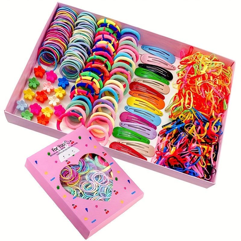 Hair Ties & Clips Gift Set Flowers Shaped Elastic Bands 780pcs