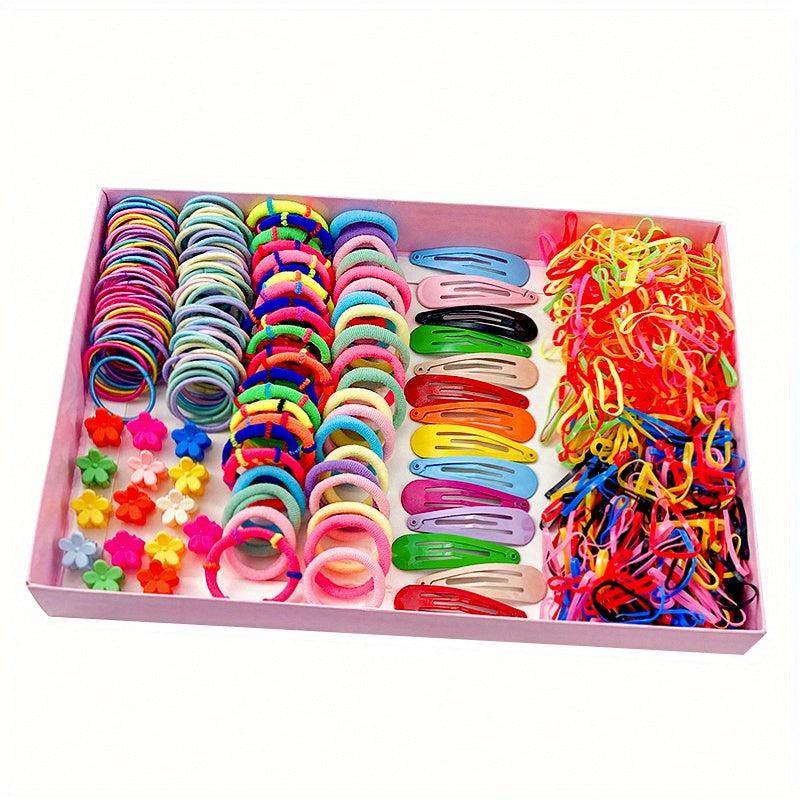 Hair Ties & Clips Gift Set Flowers Shaped Elastic Bands 780pcs