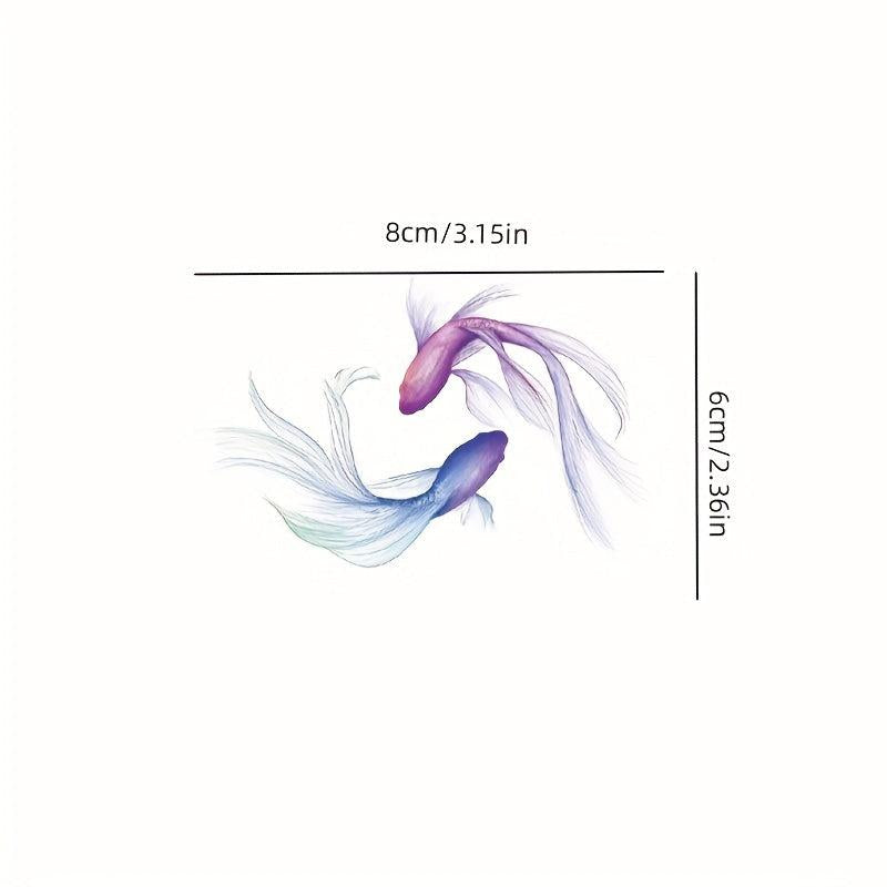 ABECOME 1PC Fairy Fish Tattoo Stickers Waterproof And Durable