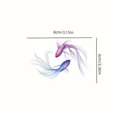 ABECOME 1PC Fairy Fish Tattoo Stickers Waterproof And Durable