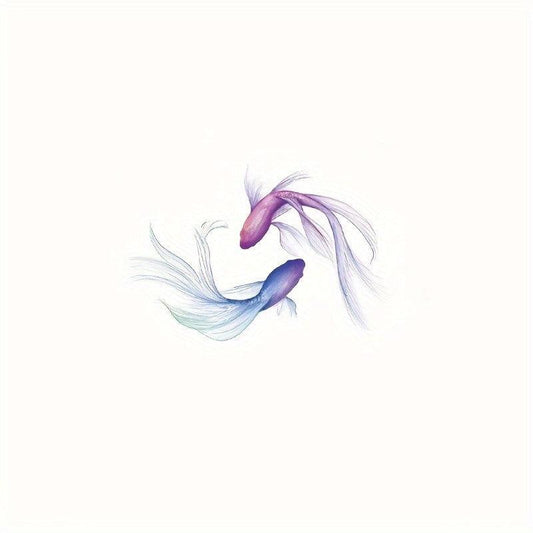 ABECOME 1PC Fairy Fish Tattoo Stickers Waterproof And Durable