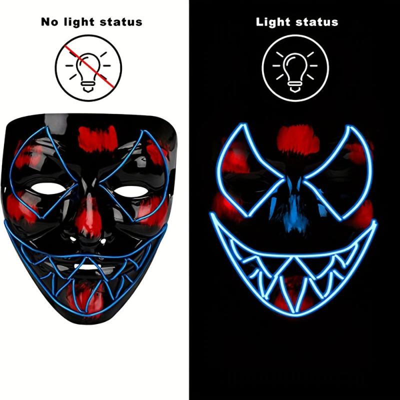 3pcs LED Light Up Halloween Mask for Adults Evil Eyes