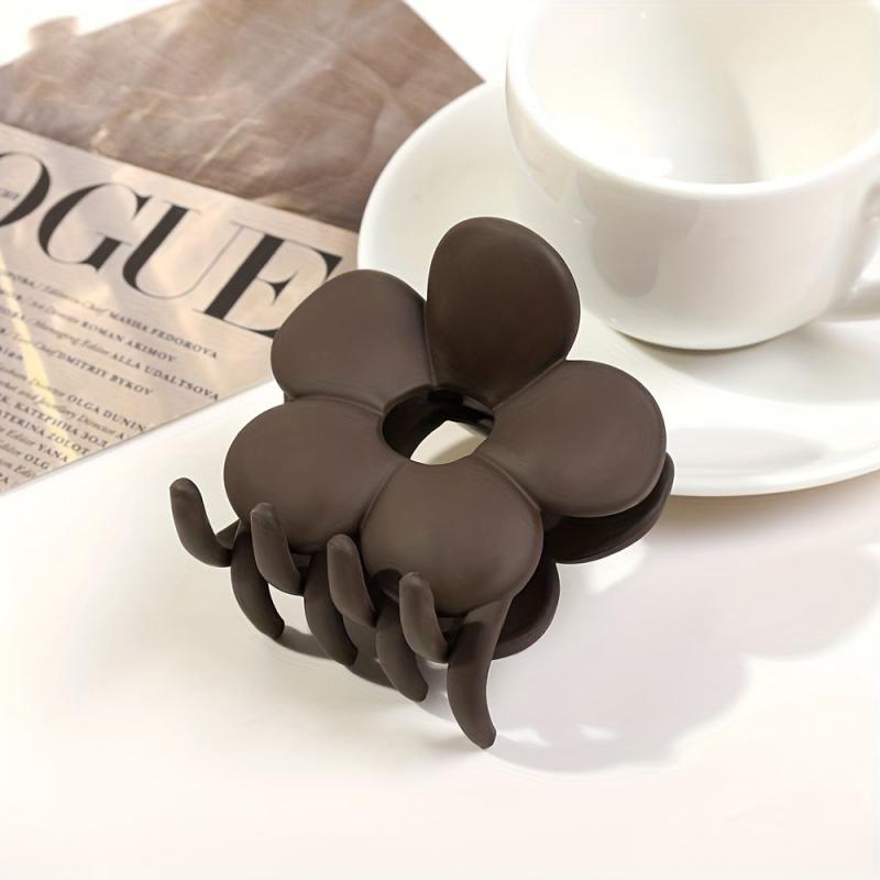 4PCS Flower Shape Hair Clips Hair Clip Solid Ponytail Hairpin Headwear