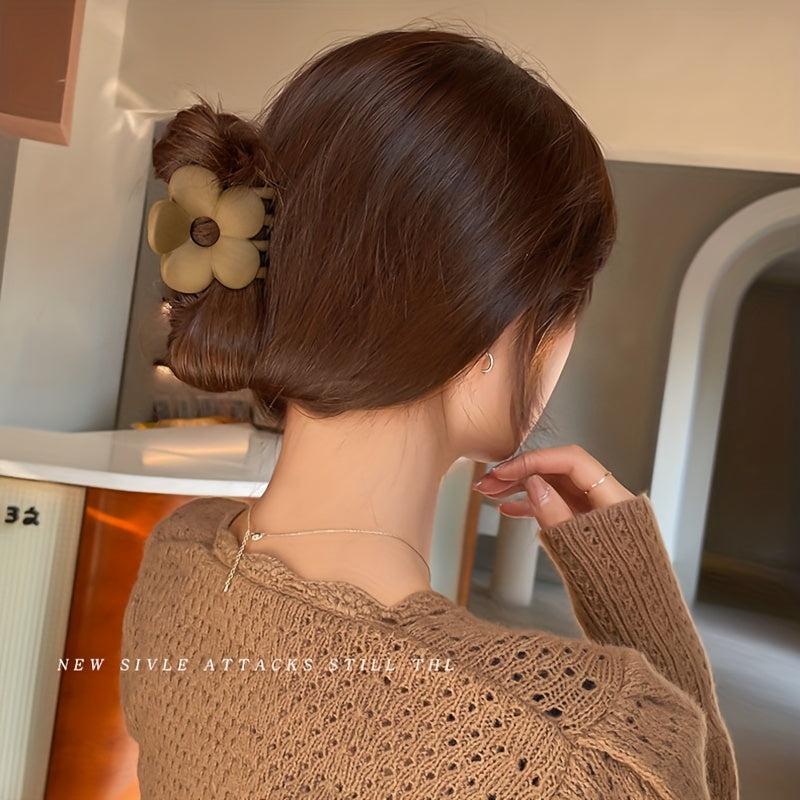 4PCS Flower Shape Hair Clips Hair Clip Solid Ponytail Hairpin Headwear