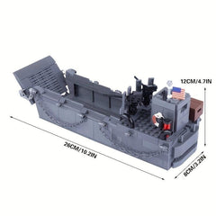 Military Navy Landing Boat Soldier Car Boy Assembled Building Blocks Toys