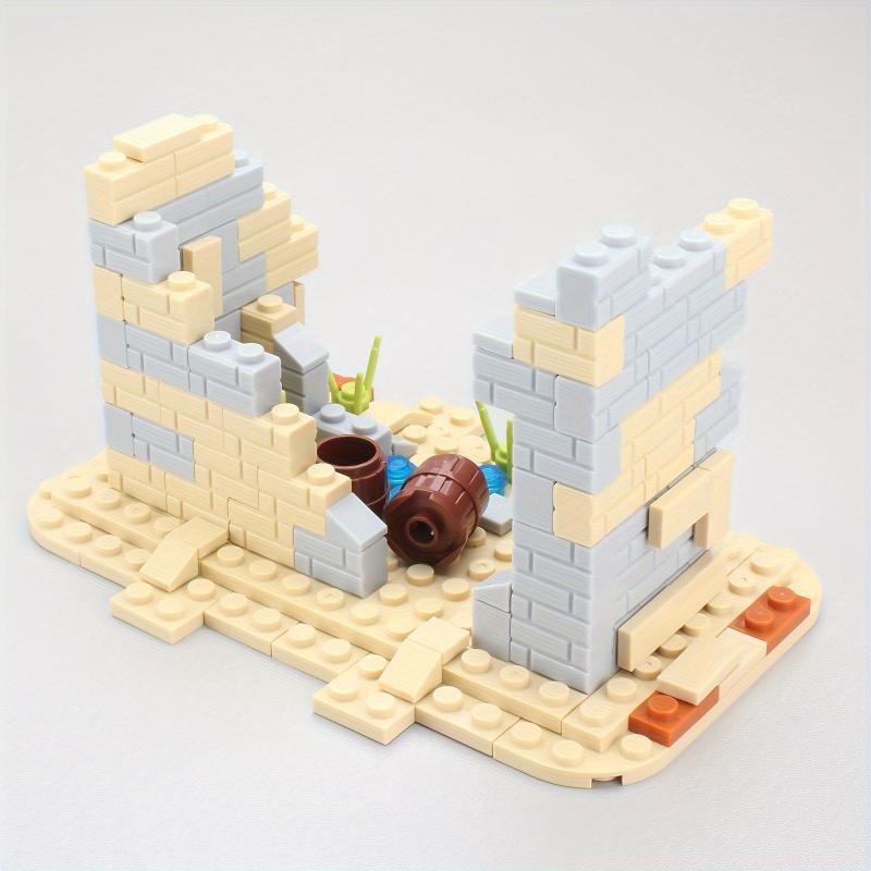 159pcs Building Shelter Ruins Soldiers Field Battle Scene Puzzle Toy