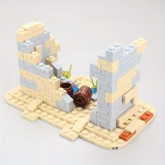 159pcs Building Shelter Ruins Soldiers Field Battle Scene Puzzle Toy