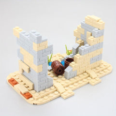 159pcs Building Shelter Ruins Soldiers Field Battle Scene Puzzle Toy