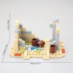 159pcs Building Shelter Ruins Soldiers Field Battle Scene Puzzle Toy