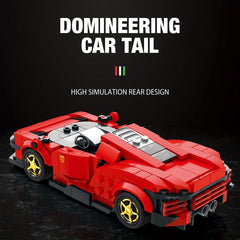 306Pcs Red Supercar Building Bricks 8 Grid Unique Decorative Blocks Adults Gift