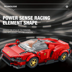 306Pcs Red Supercar Building Bricks 8 Grid Unique Decorative Blocks Adults Gift