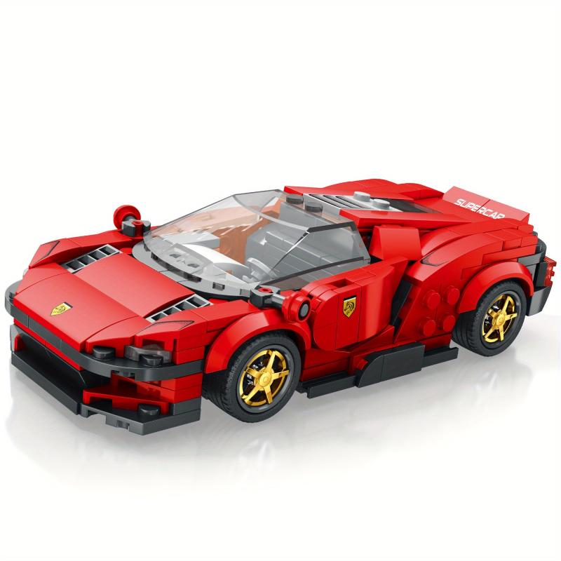 306Pcs Red Supercar Building Bricks 8 Grid Unique Decorative Blocks Adults Gift
