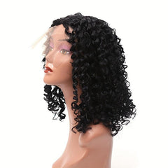 Short Curly Silk Wig with Rose Net Lace