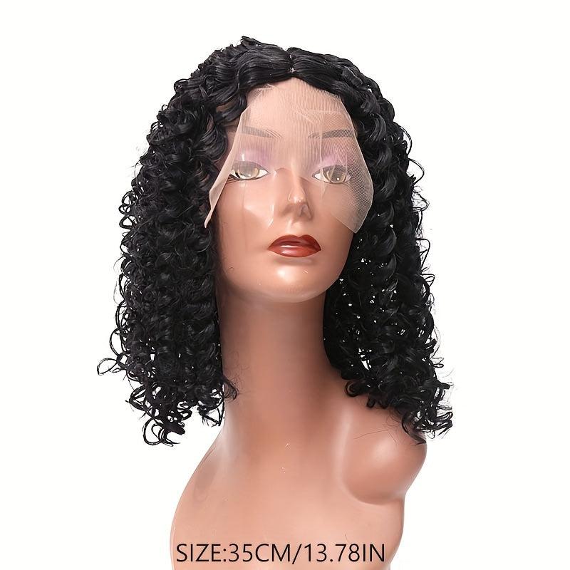 Short Curly Silk Wig with Rose Net Lace