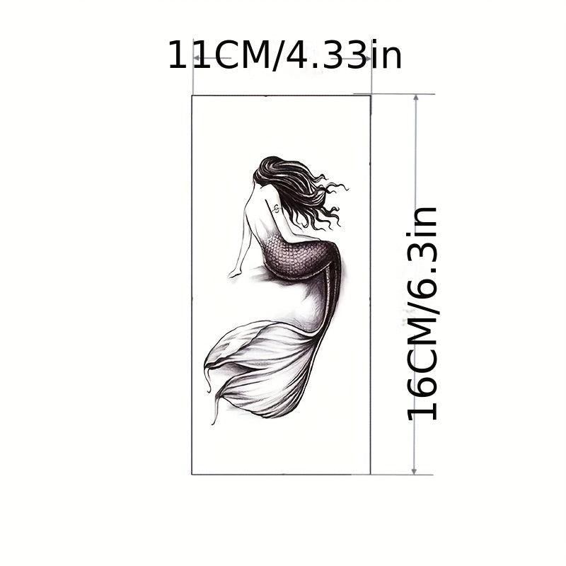 Mermaid Tattoo Sticker Waterproof Temporary Tattoo Art for Men and Women