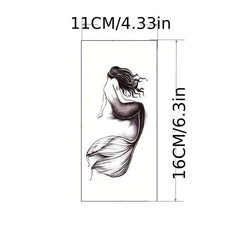 Mermaid Tattoo Sticker Waterproof Temporary Tattoo Art for Men and Women