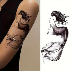 Mermaid Tattoo Sticker Waterproof Temporary Tattoo Art for Men and Women