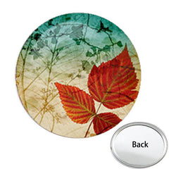 Flower Pattern Mini Pocket Mirror Compact Makeup Vanity Hand Travel Purse Mirror