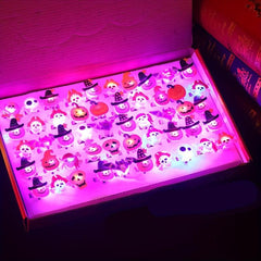 2pcs LED Halloween Ring Glowing Pumpkin Ghost Skull Rings Gift Home Horror Props