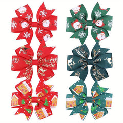4pcs Christmas Elk Snowman Hair Clip Set