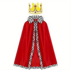 Halloween King's Cloak & Crown Set Party Dress Up Accessories