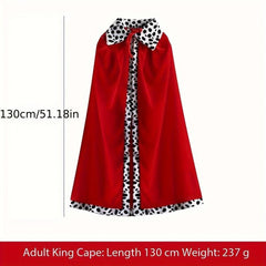 Halloween King's Cloak & Crown Set Party Dress Up Accessories