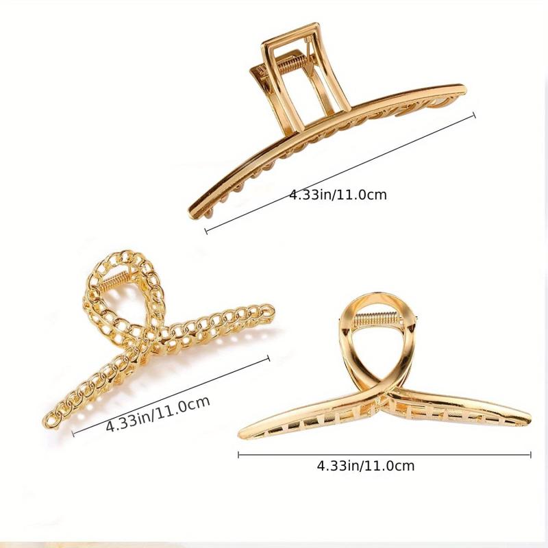 3pcs Geometric Hair Claw Set Anti-slip Hair Crab Clip