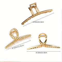 3pcs Geometric Hair Claw Set Anti-slip Hair Crab Clip