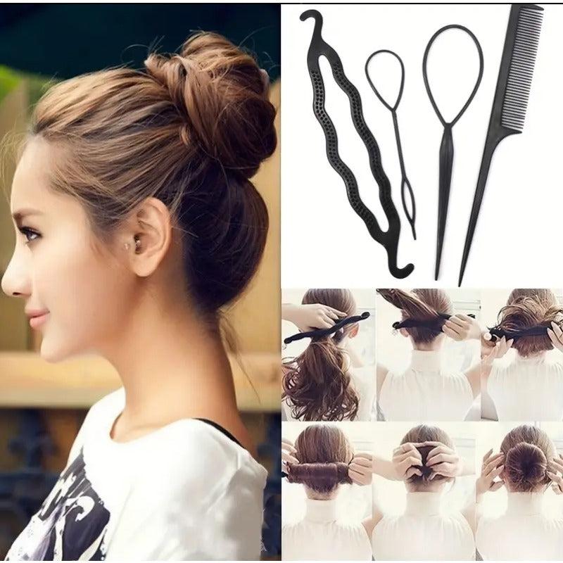 4pcs Hairdressing Tool Set for Hair Combing and Styling