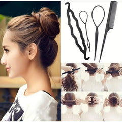 4pcs Hairdressing Tool Set for Hair Combing and Styling