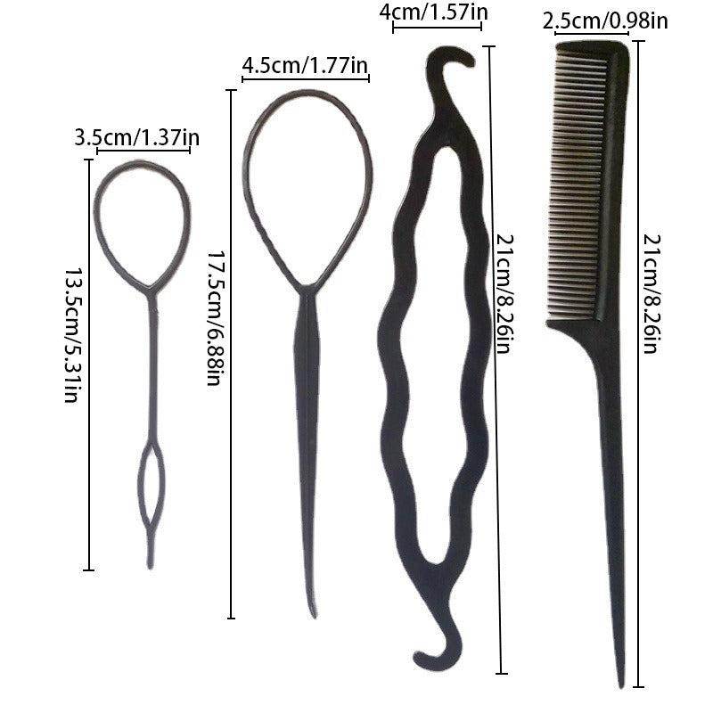 4pcs Hairdressing Tool Set for Hair Combing and Styling